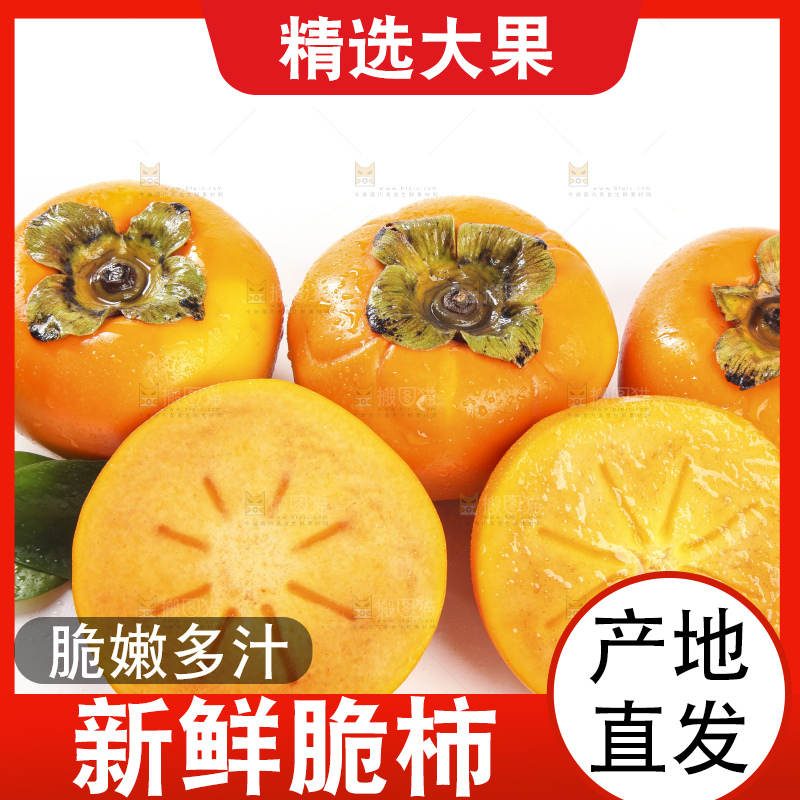 白底上的脆柿
