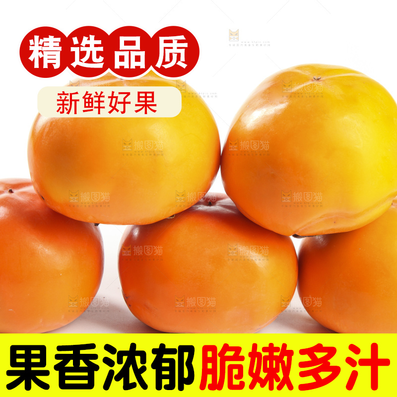 白底上的脆柿