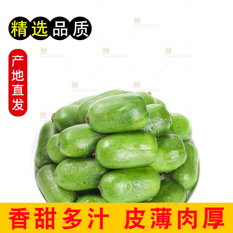 白底上的软枣猕猴桃