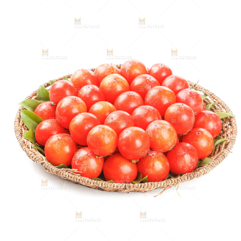 白底上的珍珠蜜柿