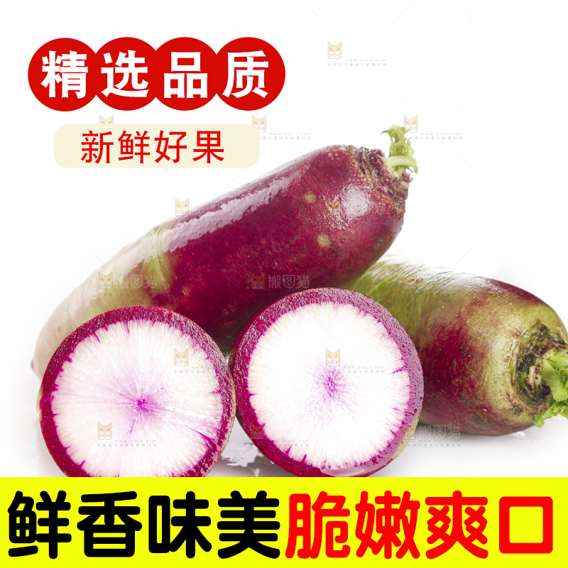 白底上的冰淇淋萝卜