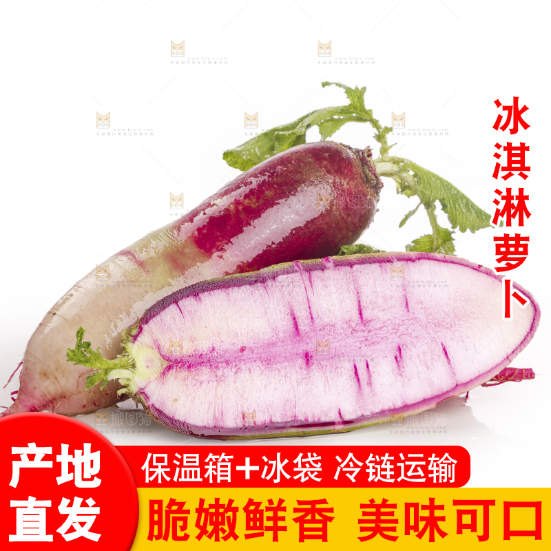 白底上的冰淇淋萝卜