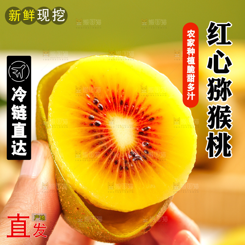 浅底上的红心猕猴桃