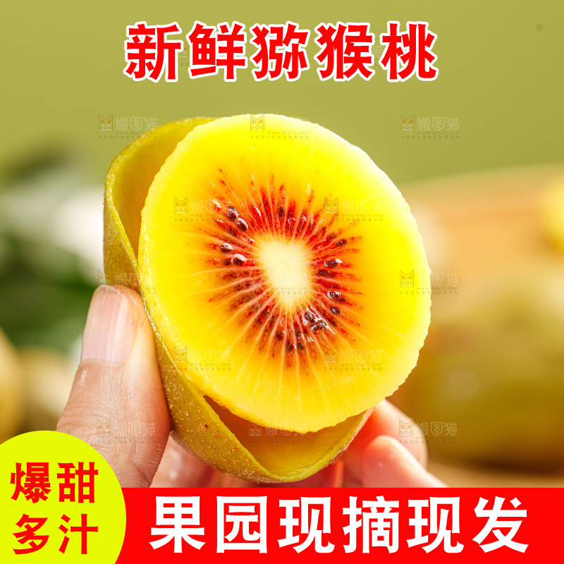 浅底上的红心猕猴桃