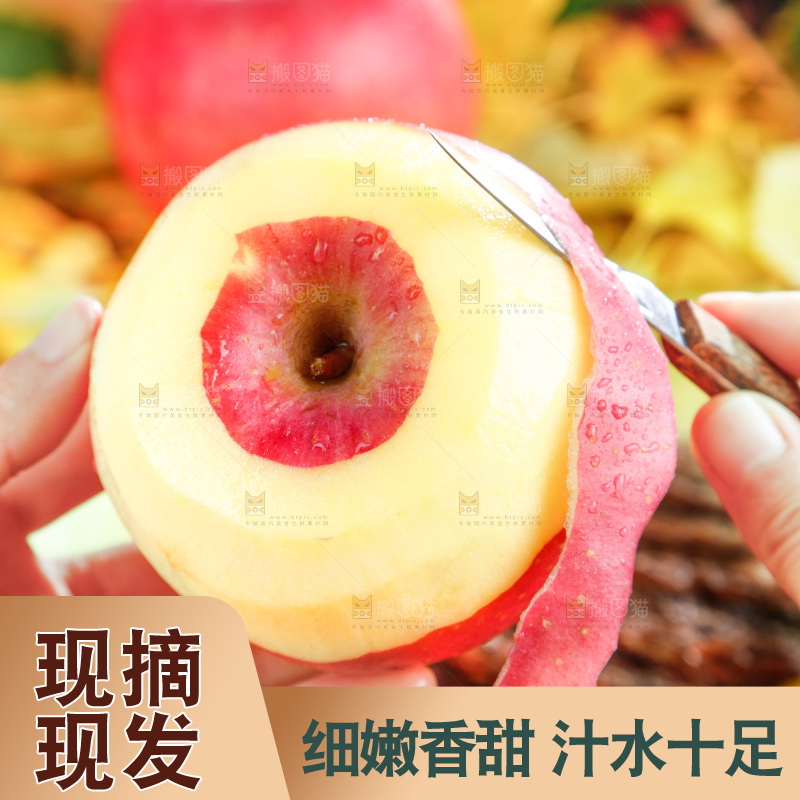 浅底上的红富士苹果