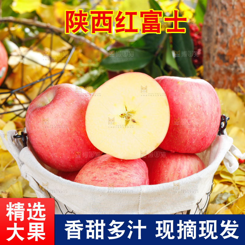 浅底上的红富士苹果