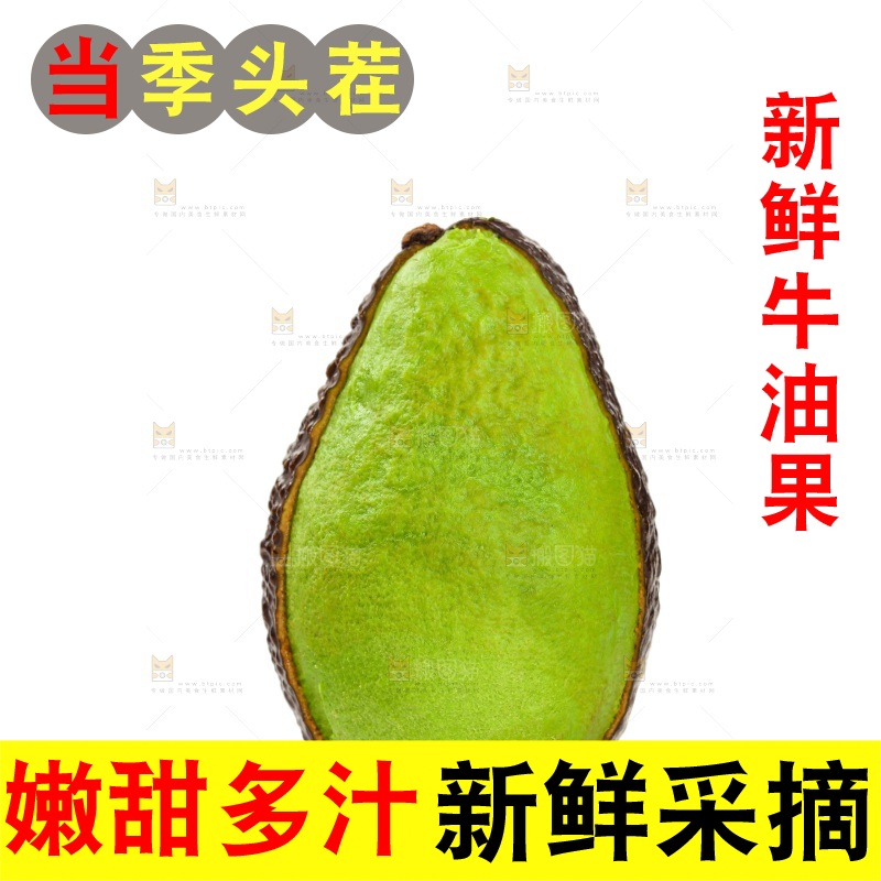 白底上的牛油果