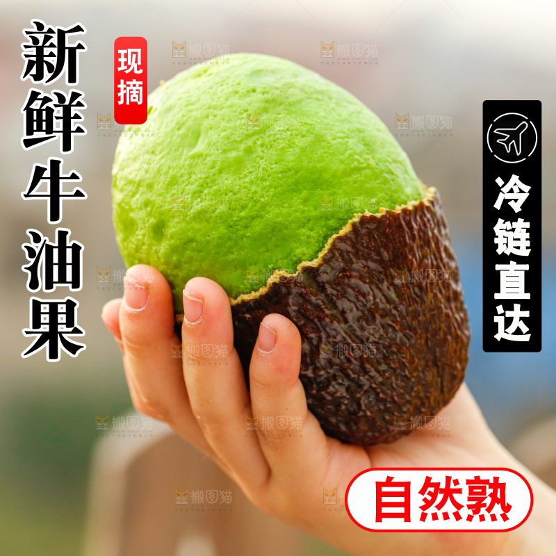 手里拿着巨无霸牛油果