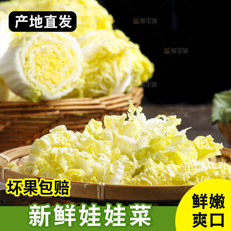 深底上的娃娃菜