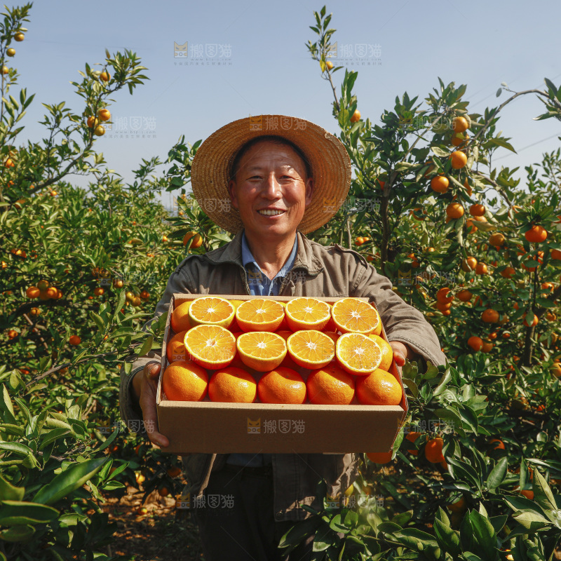 礼盒里的新鲜蜜桔
