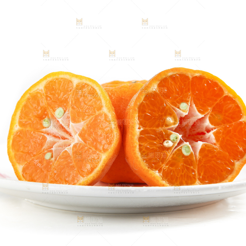 白底上的蜜桔