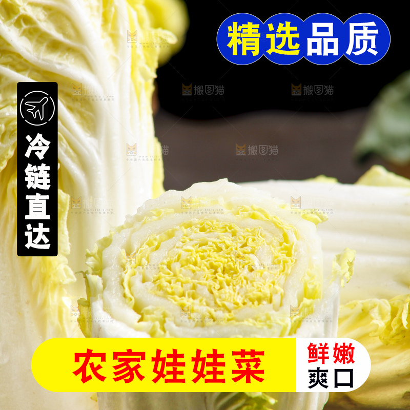 深底上的娃娃菜