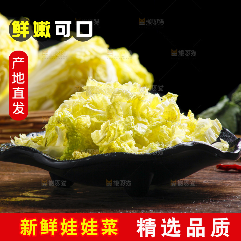 深底上的娃娃菜