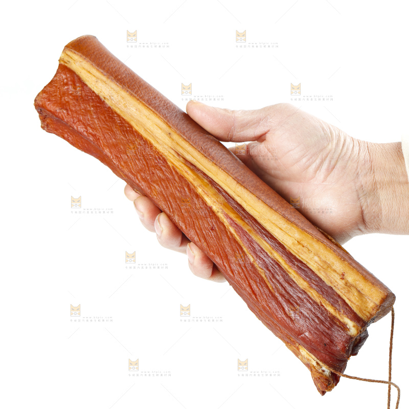 白底上的腊肉