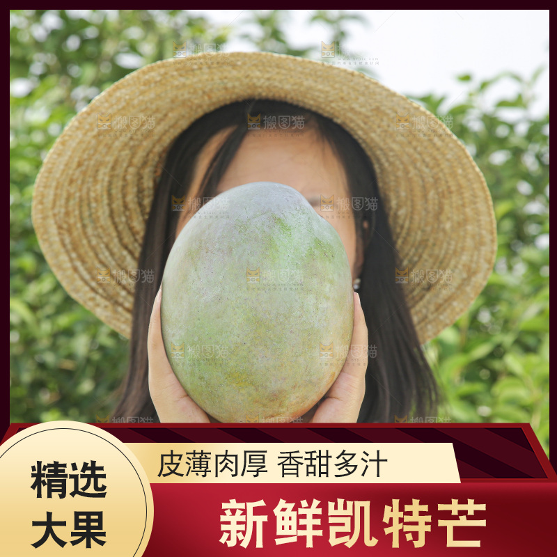 手里拿着新鲜凯特芒