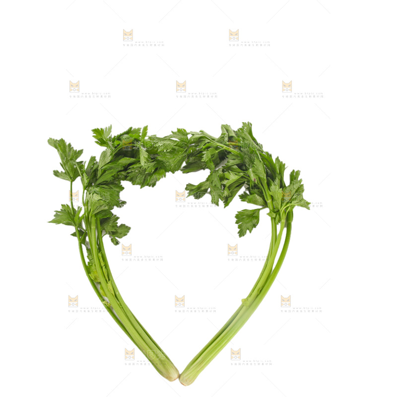 白底上的芹菜