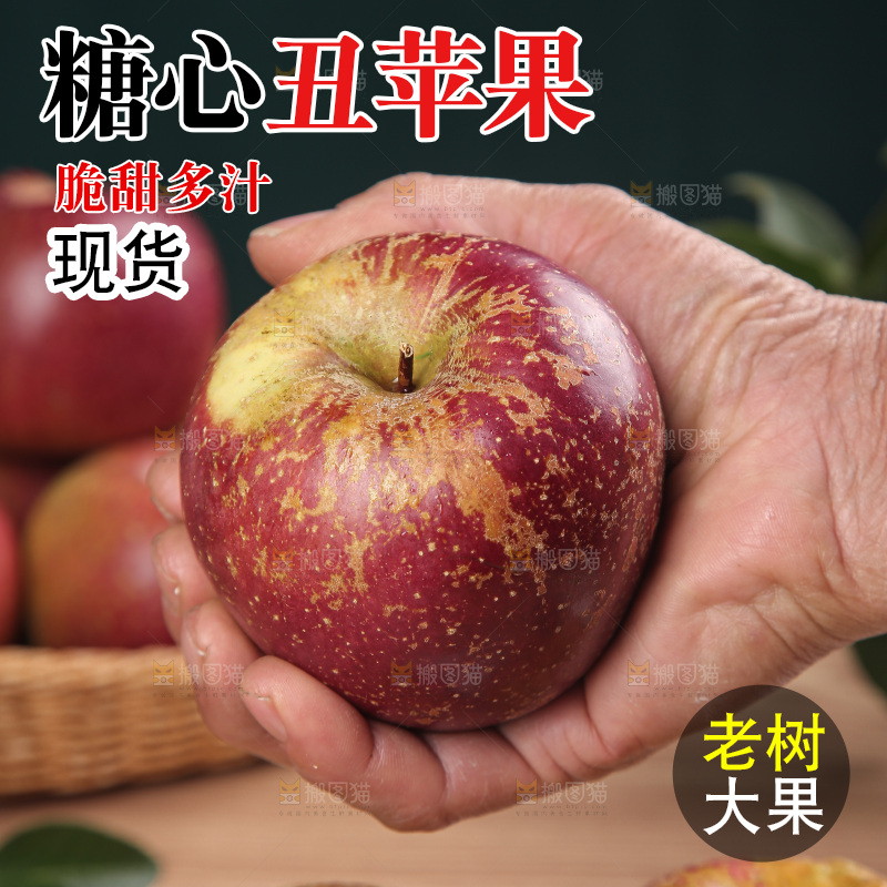 深底上手里拿着丑苹果