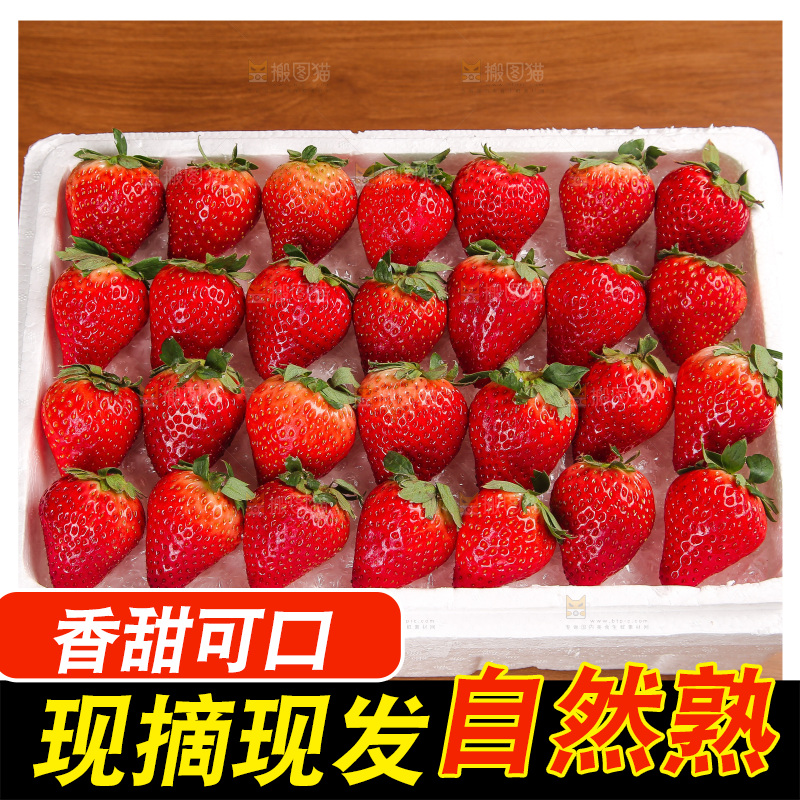 箱子里装的新鲜草莓
