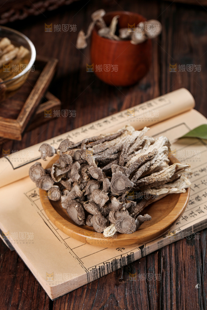 深底上的鹿茸菇