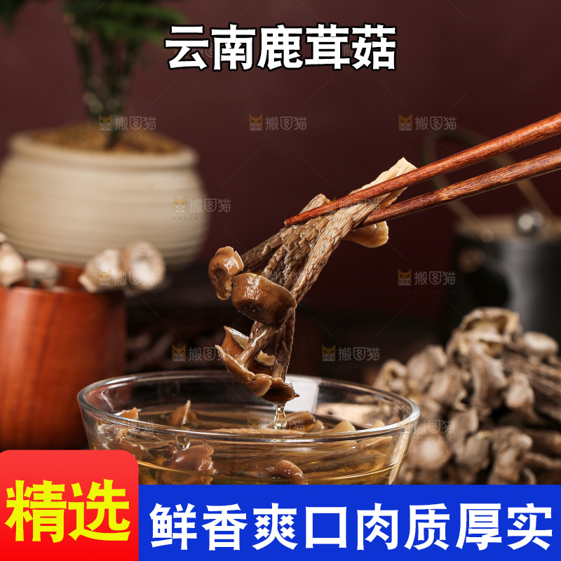 深底上的鹿茸菇