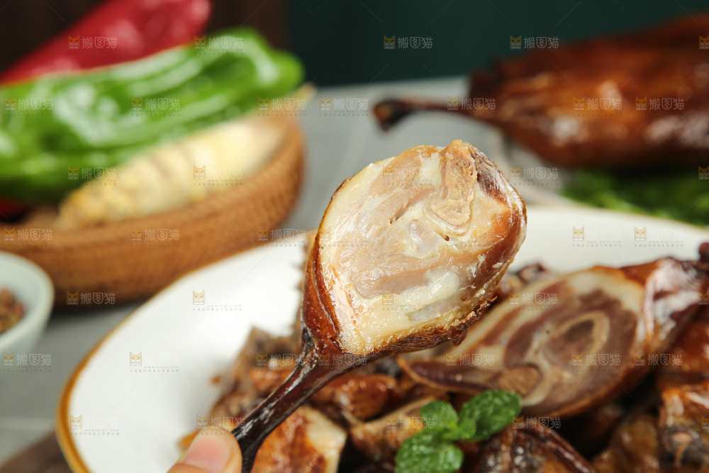 深底上的酱鹅