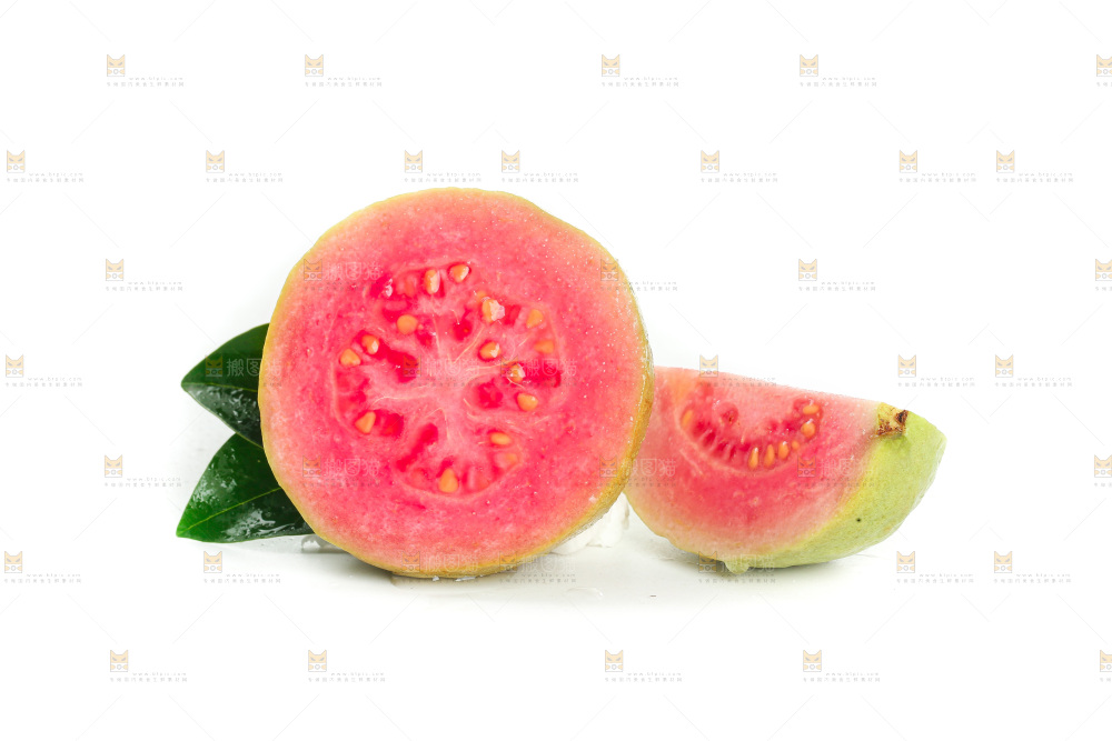 白底上的红心芭乐