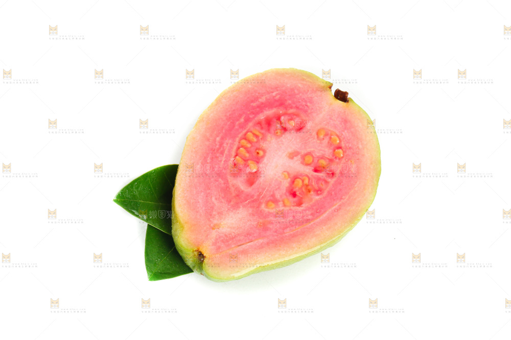 白底上的红心芭乐