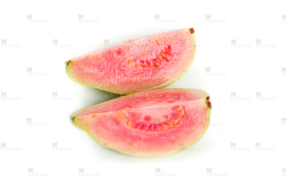 白底上的红心芭乐