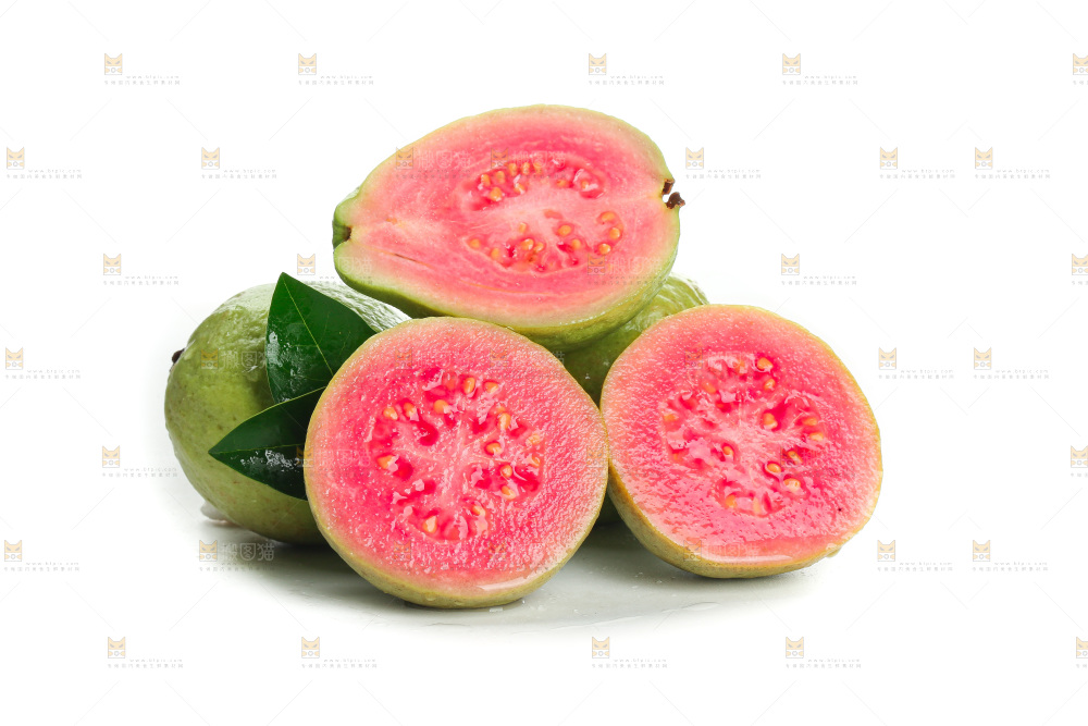 白底上的红心芭乐