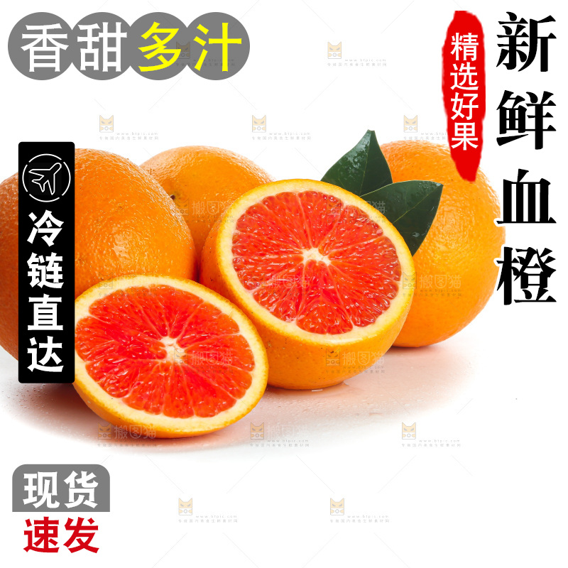 白底上的血橙