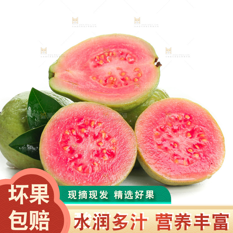 白底上的红心芭乐