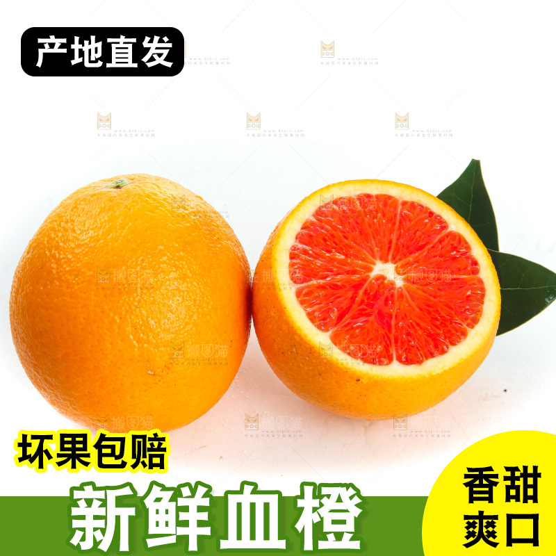 白底上的血橙