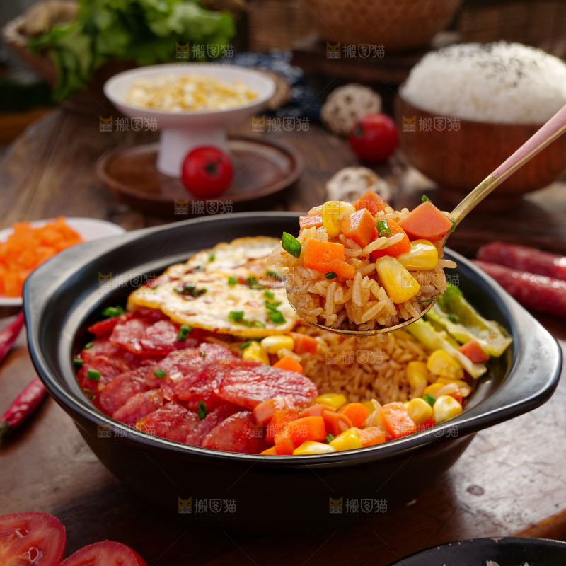 深底上长粒米煲仔饭