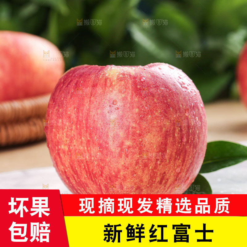 浅底上的红富士苹果
