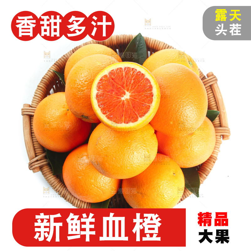 白底上的血橙
