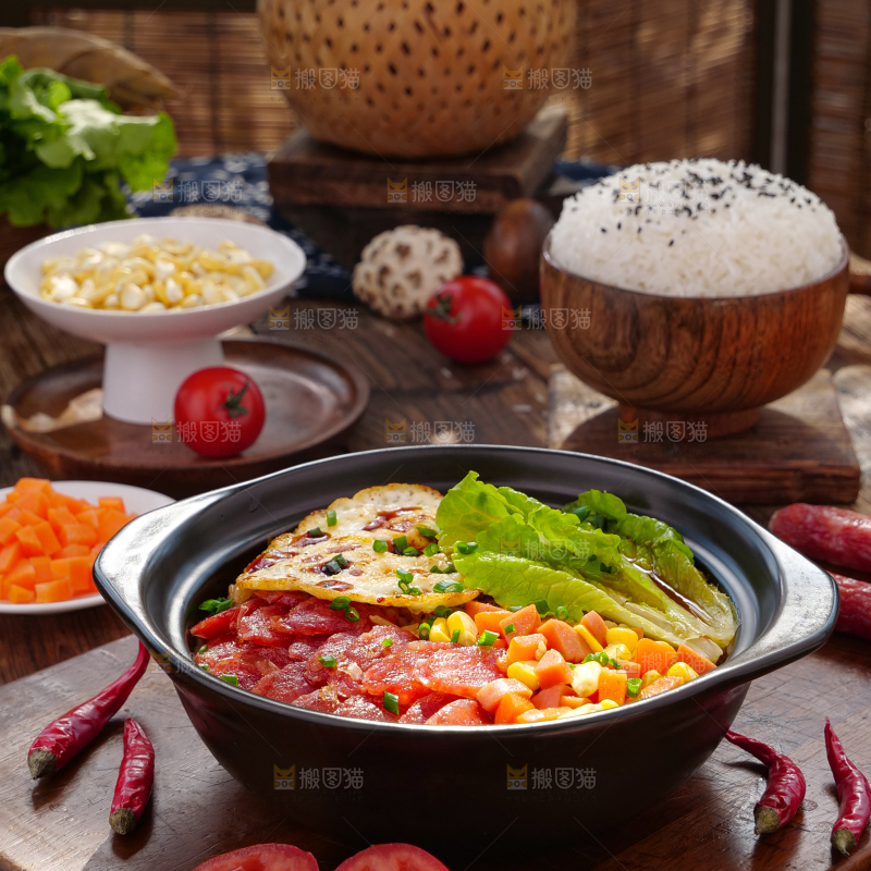 深底上长粒米煲仔饭