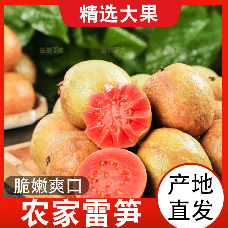 木底上的红心芭乐