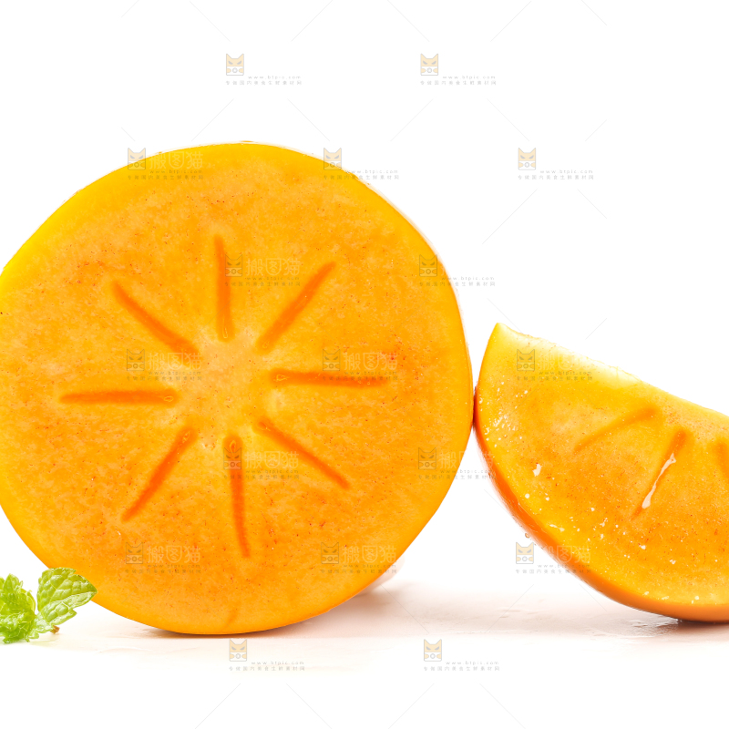 白底上的磨盘柿子