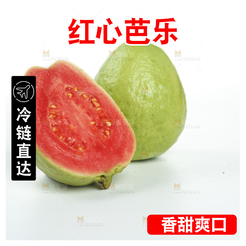 白底上的红心芭乐