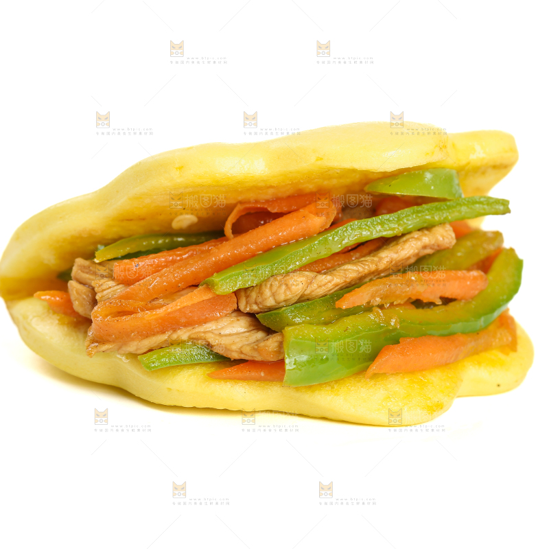 荷叶饼夹青椒肉丝