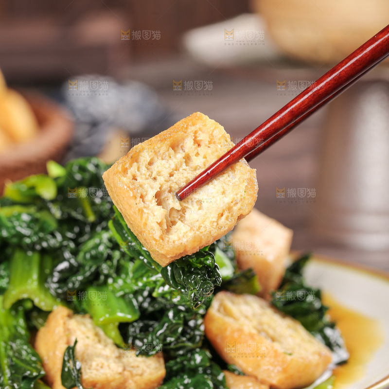 豆泡炒青菜
