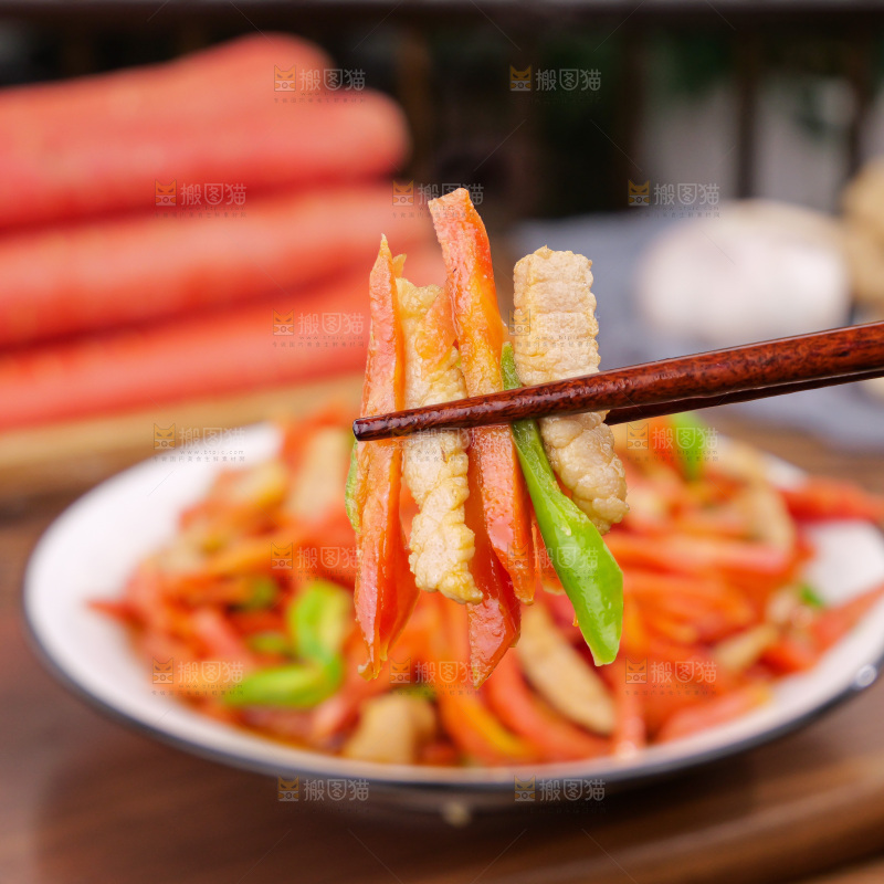 胡萝卜炒肉丝