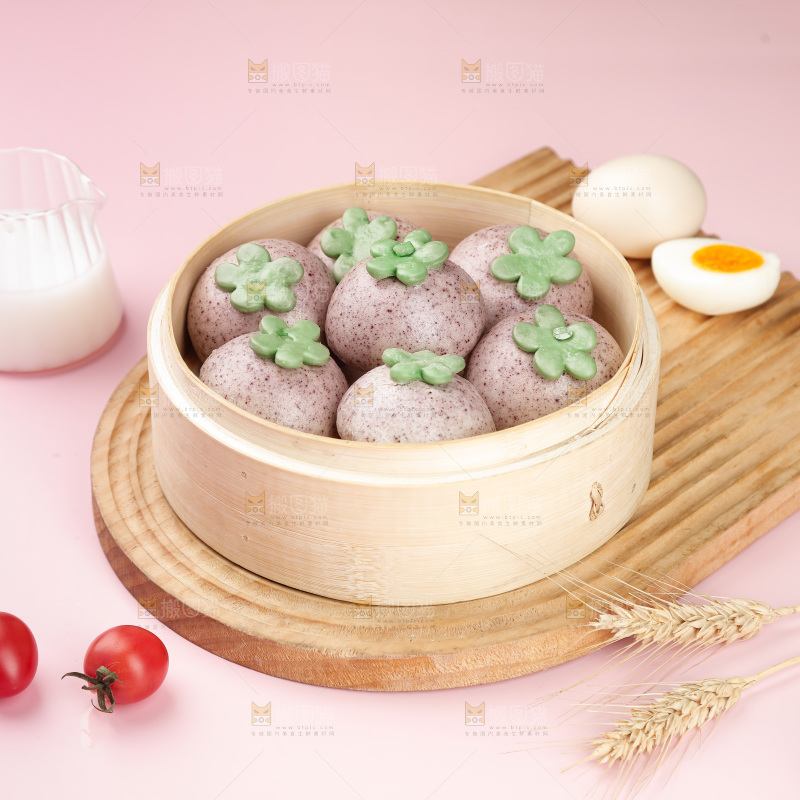 紫薯山竹包