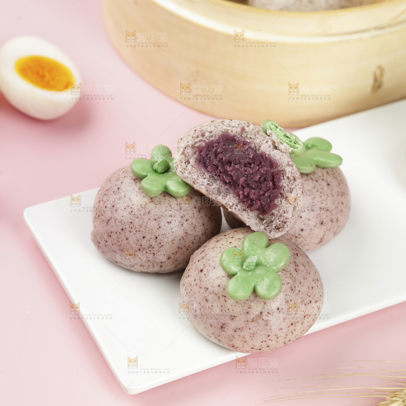 紫薯山竹包
