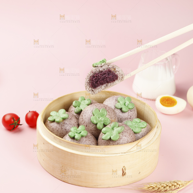 紫薯山竹包
