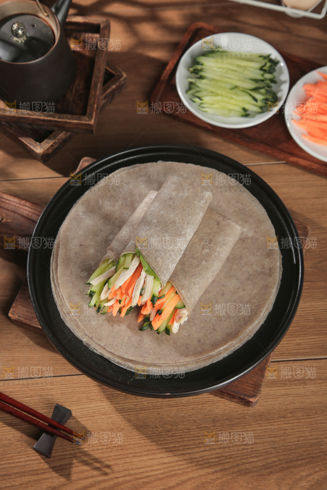 黑全麦卷饼