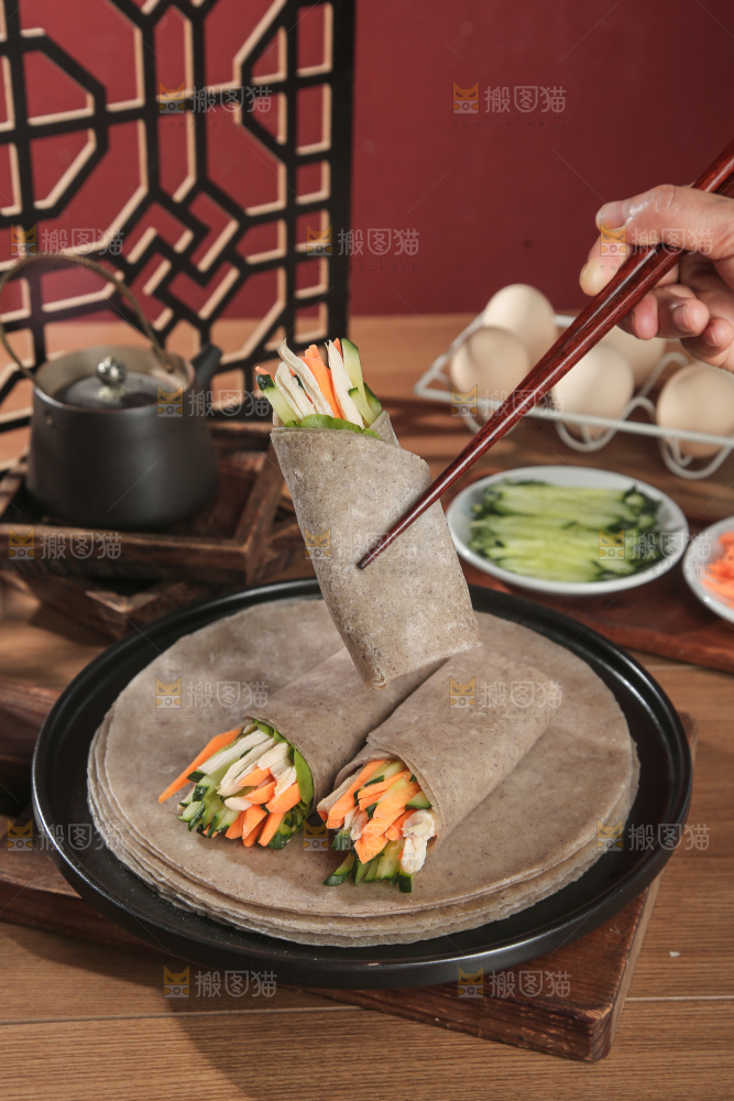 黑全麦卷饼