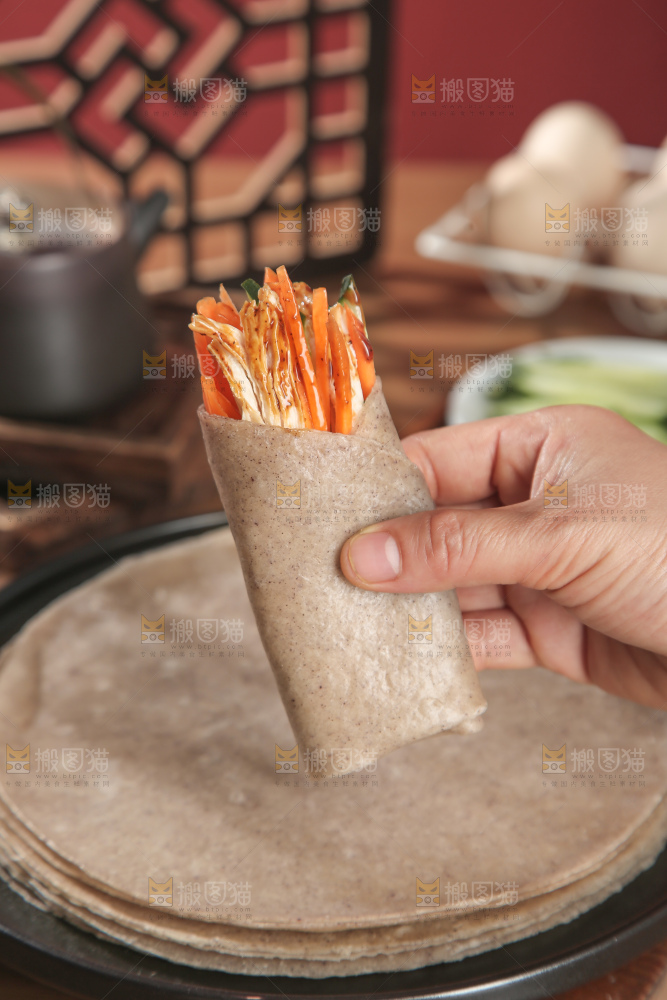 黑全麦卷饼