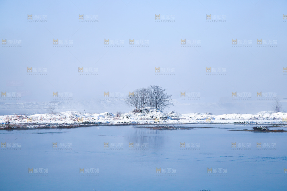 村落雪景下雪