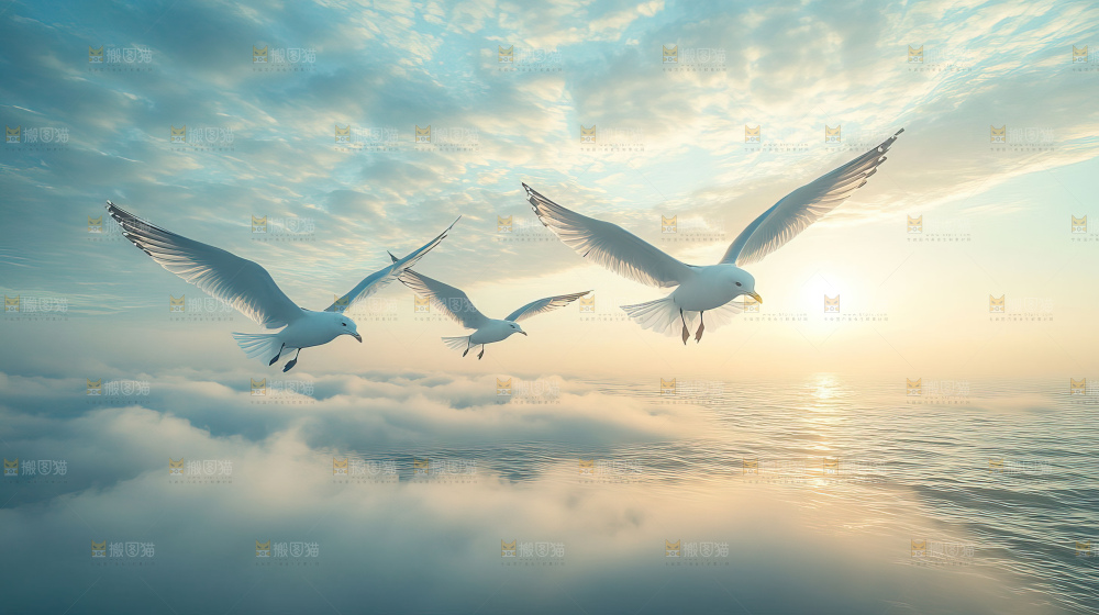 大海 海鸥 纯净 宁静 自然 风景